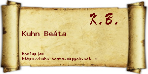Kuhn Beáta névjegykártya